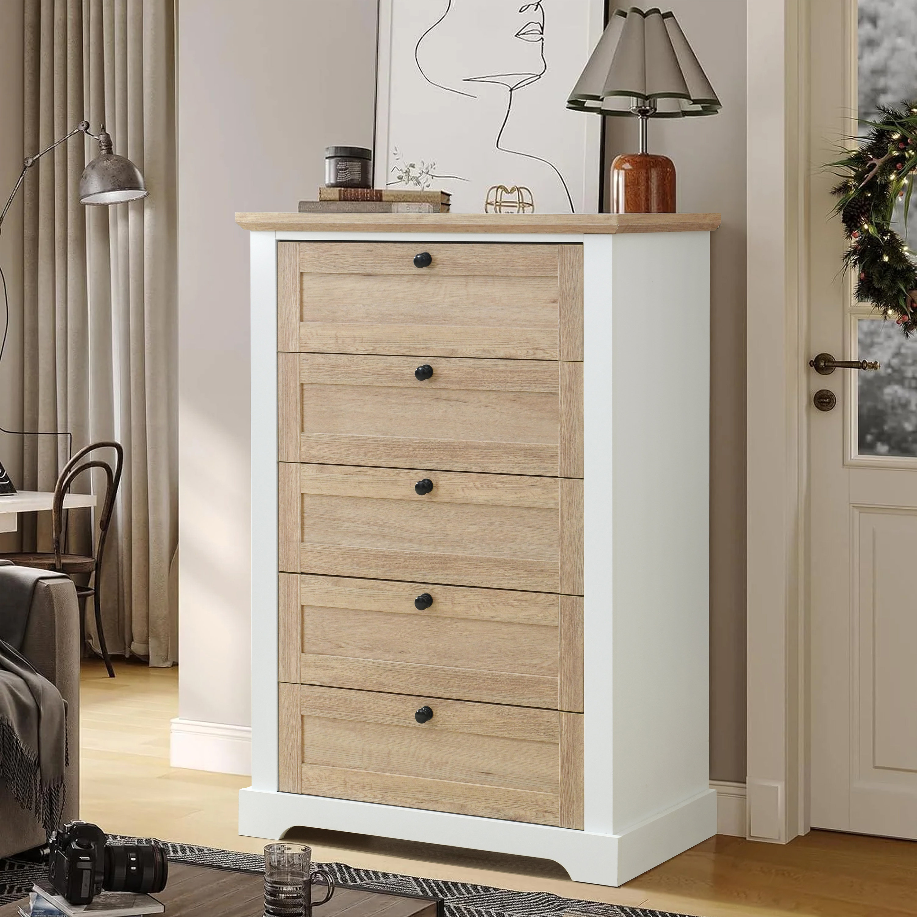 Autumn 5 Drawer Dresser with Interlock Drawer Feature Winston Porter